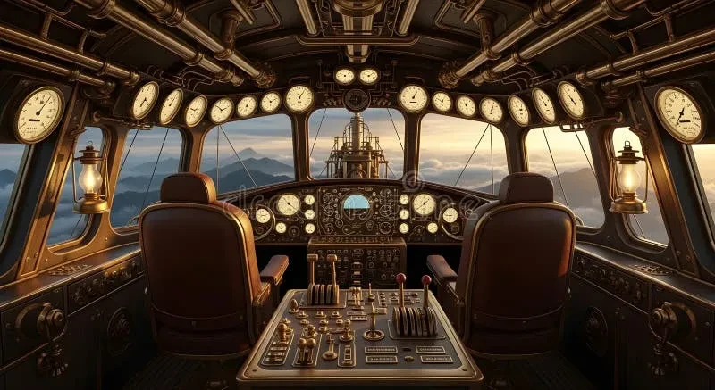 永利国际APP下载蒸汽飞艇驾驶舱内部